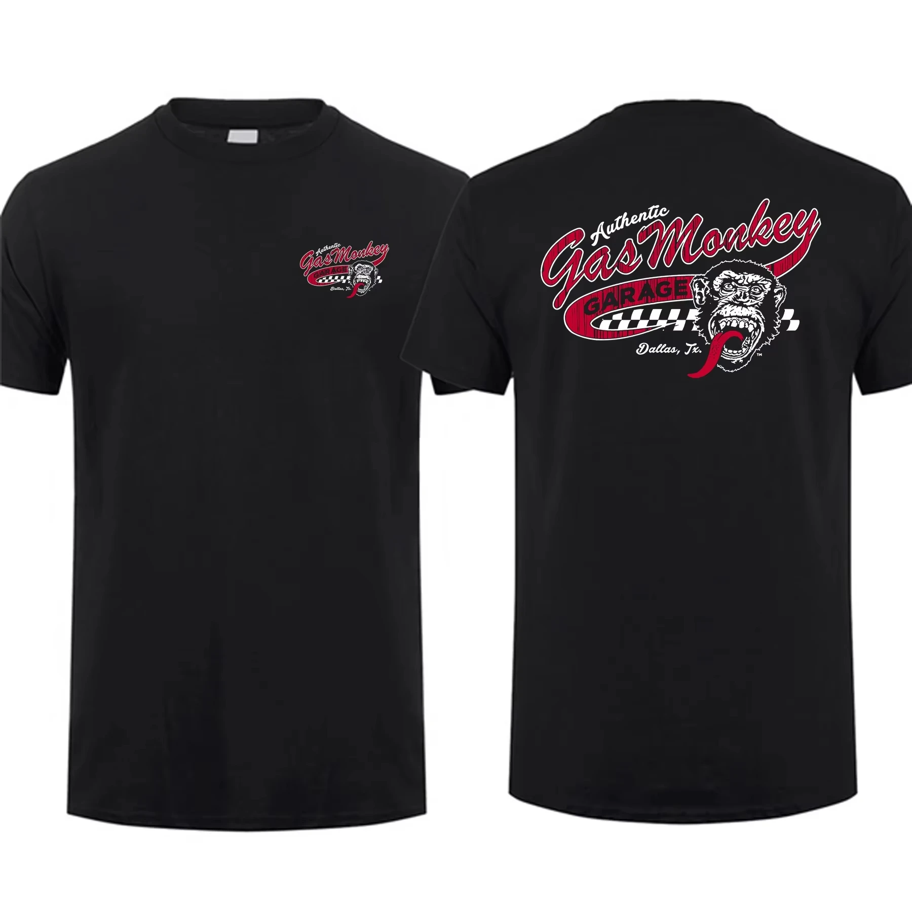 New Men's Double Sided Gas Monkeys Garage Printed Cotton T-Shirt Summer Short Sleeve O-neck Tees Streetwear Oversized Tops image 4