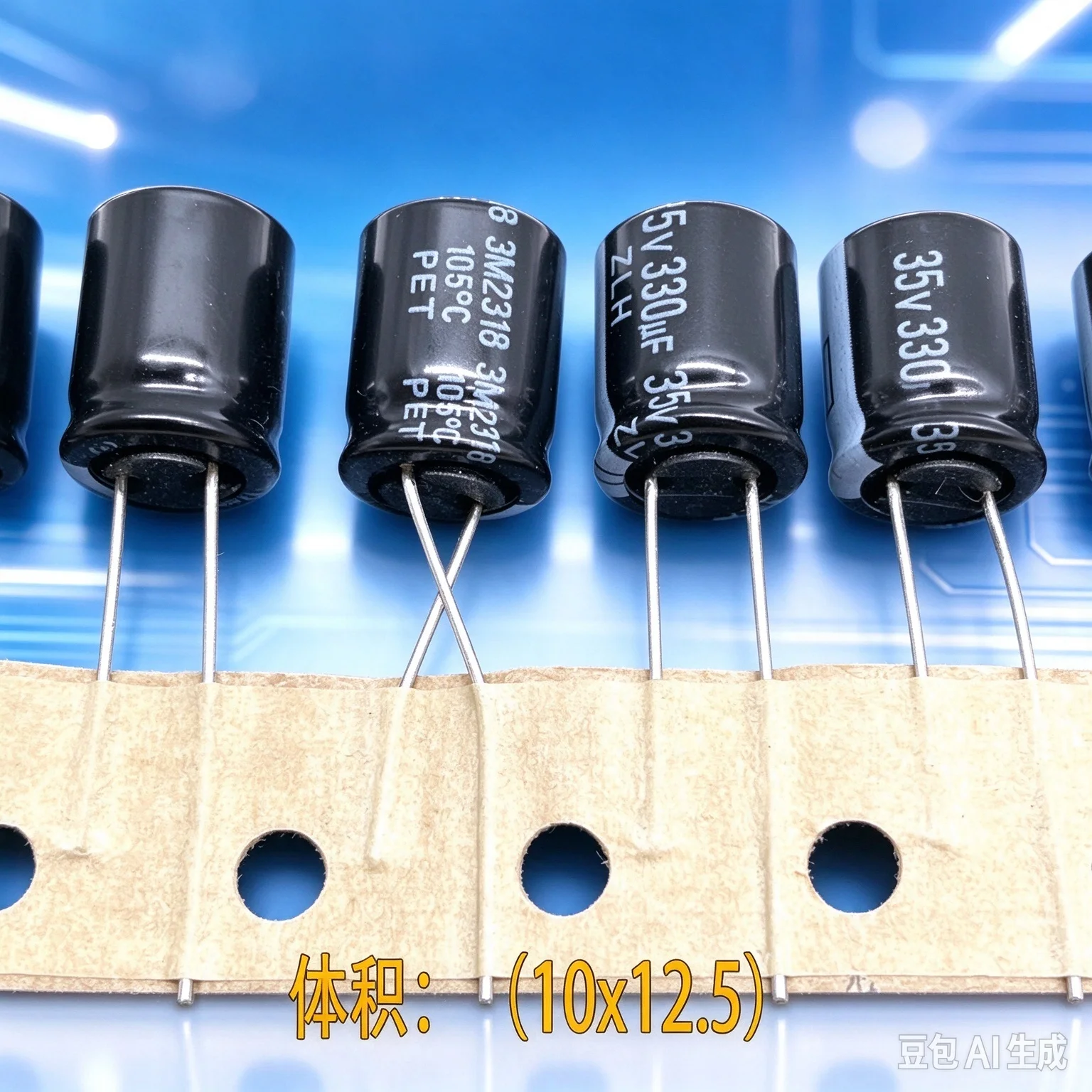 rubycon-zlhシリーズ-アルミニウム電解コンデンサ-330uf-35v-10×13mm-100個