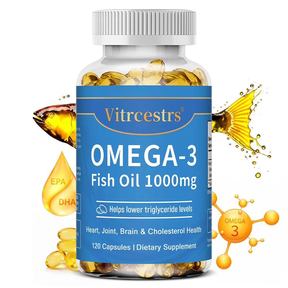 

Капсулы рыбьего жира Омега-3 1000 мг, с высоким содержанием EPA 180 мг и DHA 120 мг, из дикой рыбы, для поддержки здоровья мозга, сердца, суставов и иммунной системы, без ГМО.