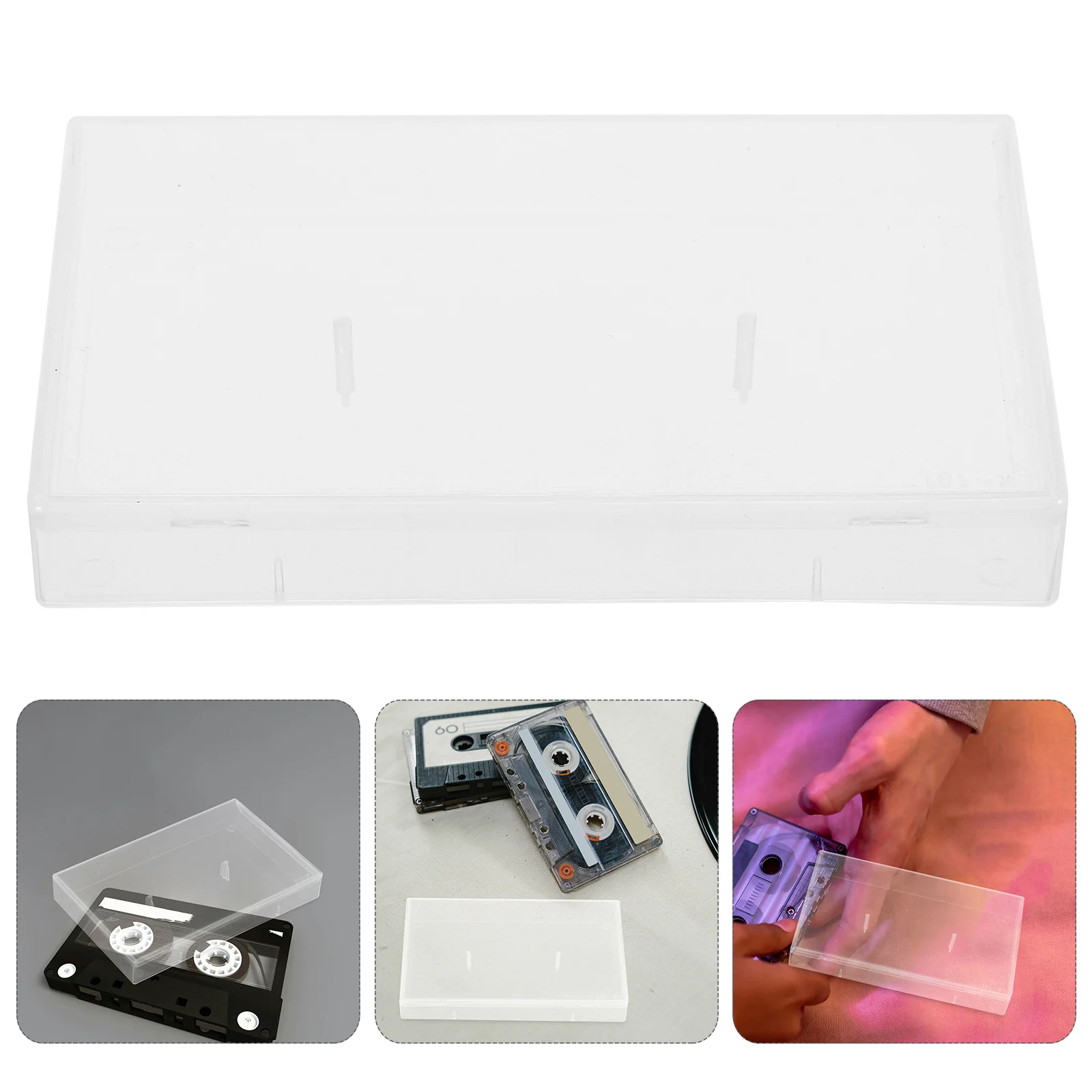 

6pcs Magnetic Tape Storage Cassette Audio Tapes Organizer Semi-Transparent Design Compact Lightweight Dustproof Protection