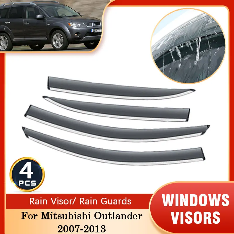 

For Mitsubishi Outlander Peugeot 4007 CW ZG ZH 2007~2013 Rain Sun Window Visor Windshield Deflectors Awnings Smoke Guard Cover