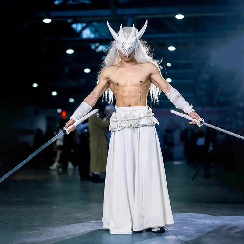 جديد يون تأثيري حلي قناع أنيمي LOL الأبيض موحدة ملحق هالوين عيد الميلاد كرنفال مجموعة كاملة #2