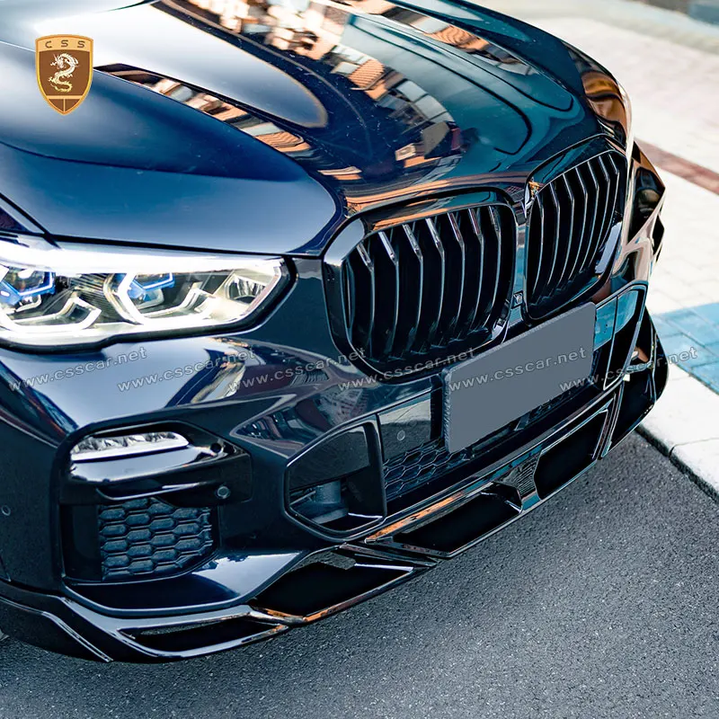 New Carbon Fiber Black Front Bumper Splitter Diffuser For BMW X4 X5 X6 X7 Front Lip Spoiler Protector Cover Guard CSS Style 2018