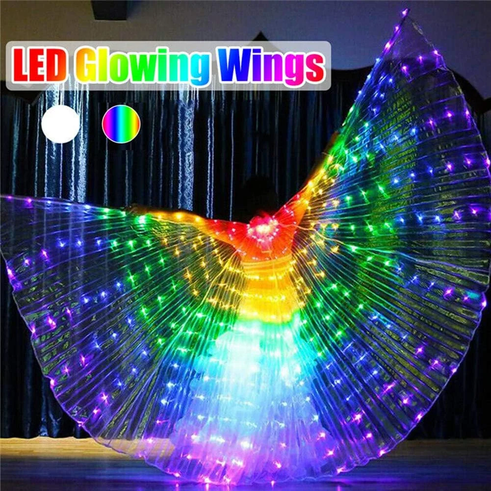 

Хэллоуин светодиодные светящиеся крылья костюмы для танца живота крылья Isis Wing реквизит светящиеся крылья бабочки аксессуары реквизит для взрослых и детей