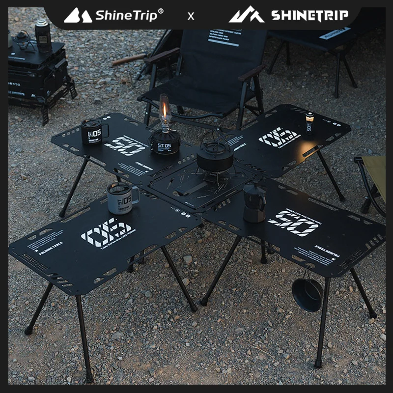 ShineTrip New Outdoor Lightweight Tactical Table Lift Adjustable Aluminum Tactical Table Set Portable Camping Folding Table