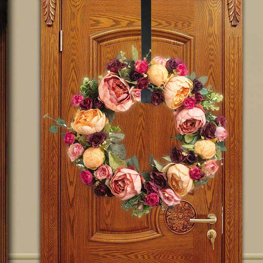 1PC Wreath Hanger Over The Door Large Wreath Metal Hook for Christmas Wreath Front Door Hanger