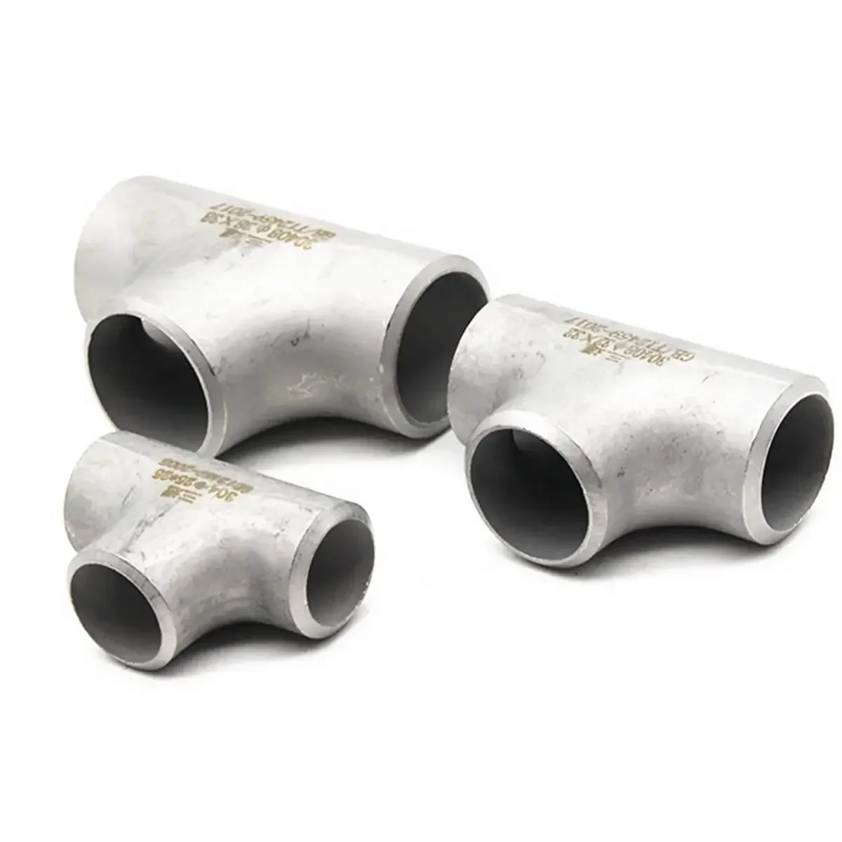 12-32/34/38/42/45/48/51/57/60/76/89mm O.D Thickness 2-3mm 304 Stainless Steel Equal Tee 3 Way  Welded Pipe Fitting Wate