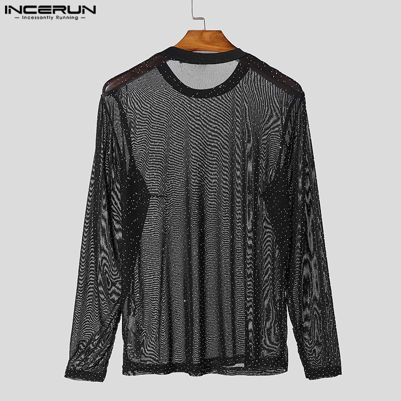 2025 INCERUN الرجال س الرقبة بسيطة محبوك تي شيرت عادية تركيب جيد فلاش تصميم Camiseta وسيم النمط الأمريكي بلوزات أنيقة