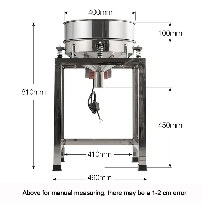 Elektrische trillende schermmachine Diameter 40 mm Graanmeel Screening Roestvrij staal Verzend zeef en deksel AC110 V / 220 V