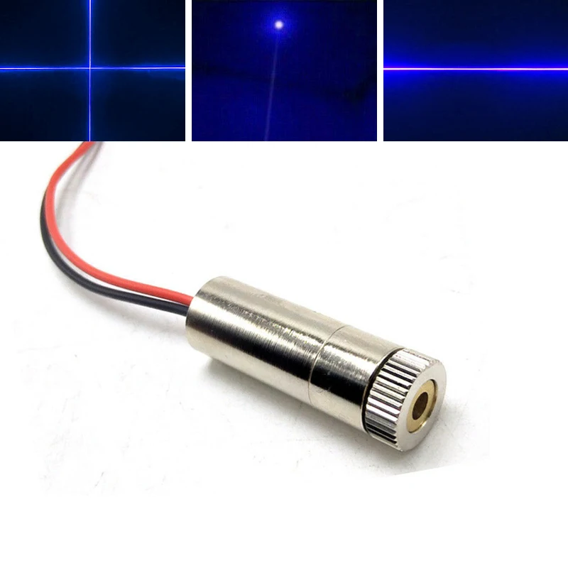 450nm 80mW-100mW Focusable Dot/Line/Cross Blue Light Laser Diode Module 12x35mm