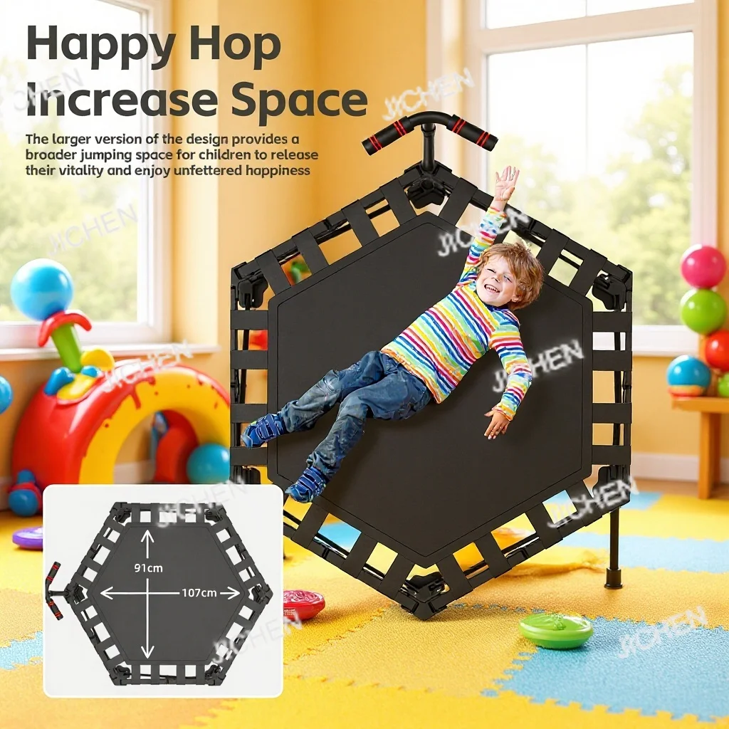 Trampolín plegable, trampolín interior, cama saltarina, cama hinchable ajustable con apertura por empuje y cierre