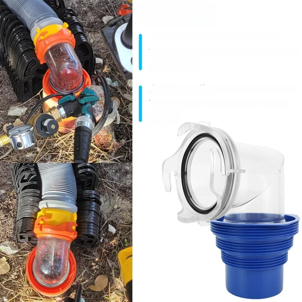 4-in-1 Adapter RV Sewer Fitting Transparent Design Thermoplastic Rubber PVC Construction Leak-proof Connection
