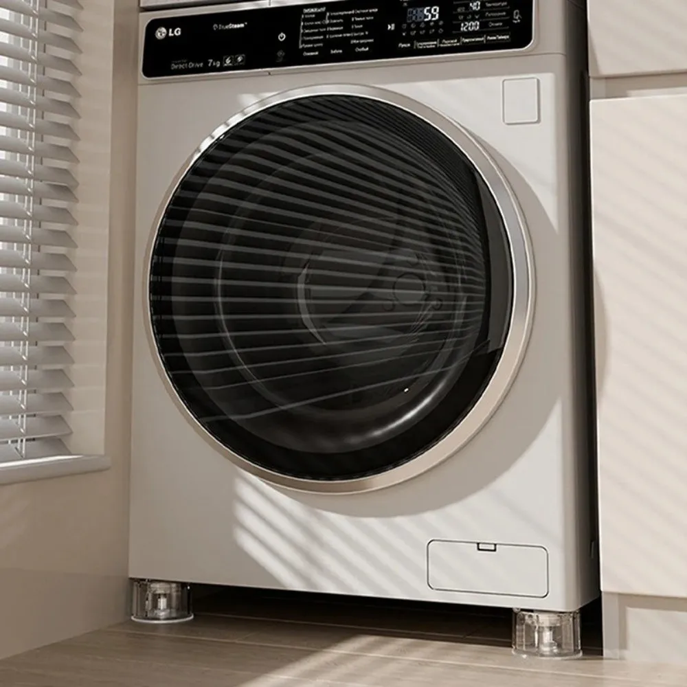 

Комплект из 4 регулируемых по высоте антивибрационных подставок для стиральной машины: бесшумные, противоскользящие, с функцией увеличения высоты