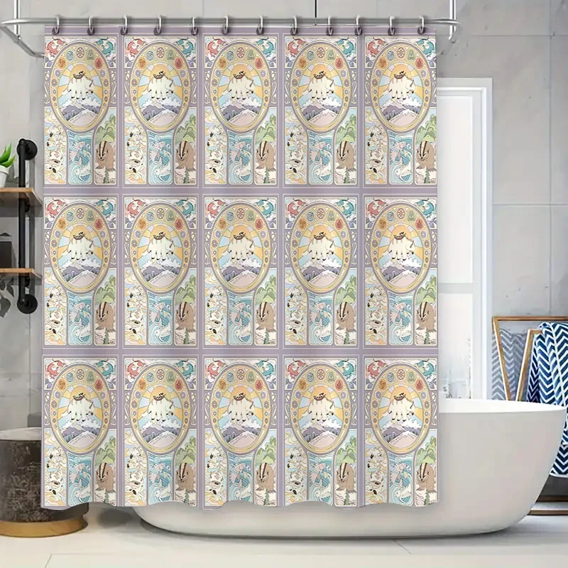 

Japanese Wave Shower Curtain Ocean Blue Art Decor Bathroom Fabric Japanese Style Modern Vintage Home Decor Washable