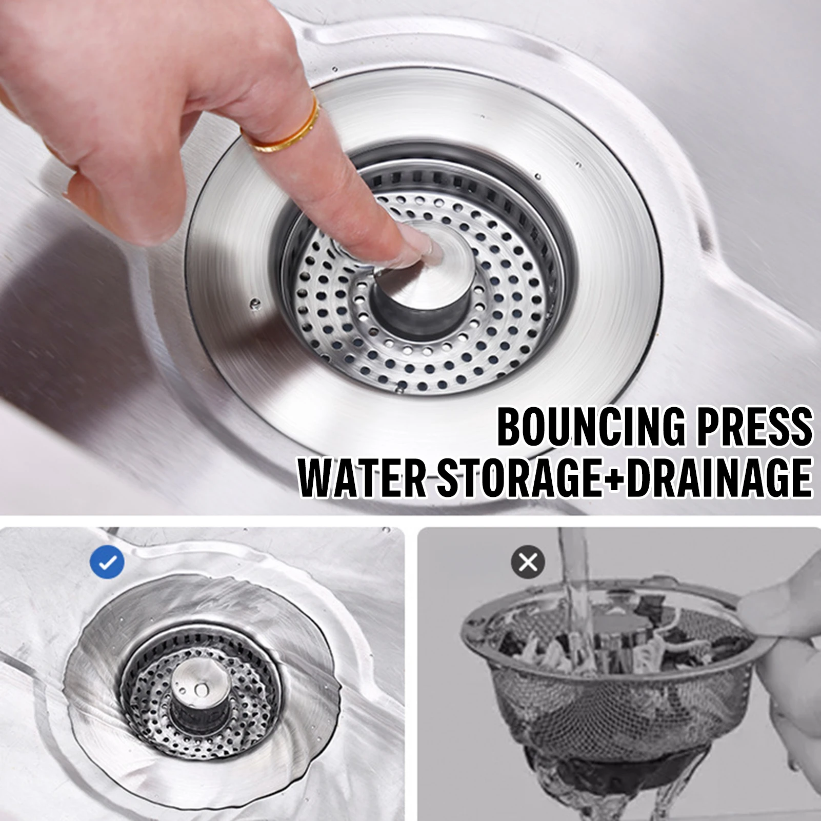 Kitchen Sink Drain Strainer Sink Stopper Food Waste Catcher Plug with Filter Basket for Home Kitchen Sink - Image 6