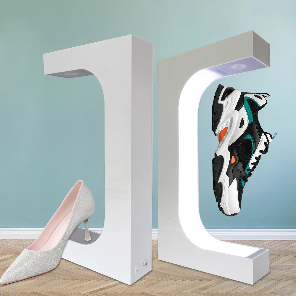 Magnetic Rotation Shoe Display Stand Levitation LED Floating Shoes Sneaker Home Decor Shoes Storage Shoes Shop Sample Showcase