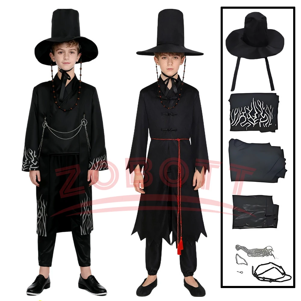 Anime Jinu Cosplay Costumes Hat Boys Demon Hunter Saja Boy Kpop Group Singing Korea Style Boy Idol Halloween Party Costume KKids