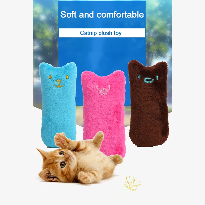 Teeth Grinding Catnip Toys Funny Interactive Plush Cat Toy Pet Kitten Chewing Vocal Toy Claws Thumb Bite Cat mint For Cats