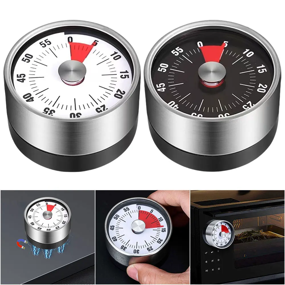 60-Minute Kitchen Timer Mechanical Countdown Timer Magnetic Time Management Timer for Teaching Meeting Cooking Working