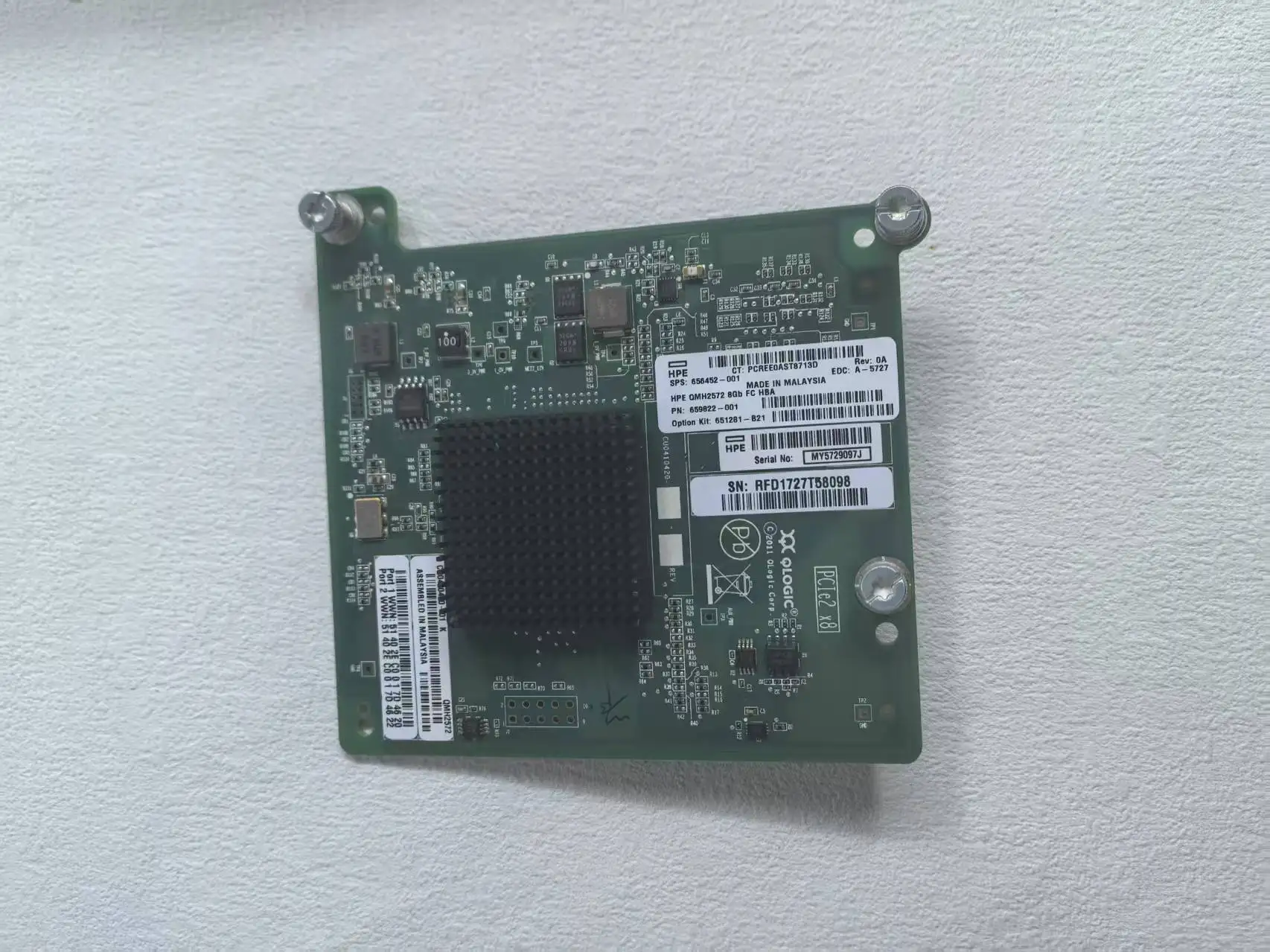 659822-001 Lpe1205A Dual Channel Fibre Channel 8Gb/S Pci Express 2.0 X4 Host Bus Adapter