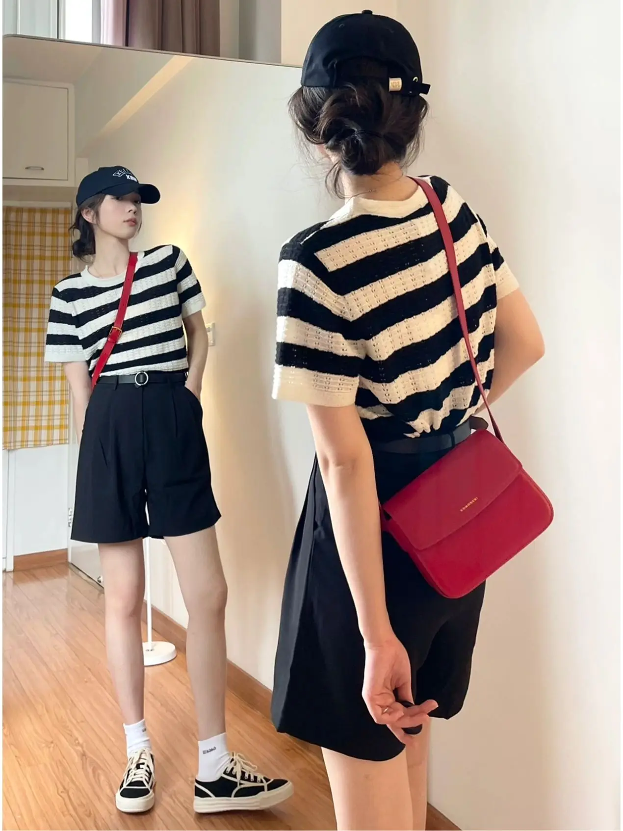 

Шикарный летний топ из ледяного шелка в полоску, трикотажный, женский, больших размеров, тонкий, прямого кроя, в стиле колледж, модный тренд