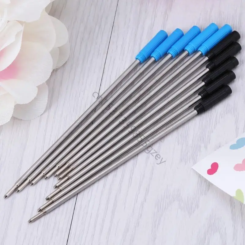 10pcs ballpoint pen تعبئة الملء السوداء/الأزرق ملء 1.0 مم نصيحة اكتب بسلاسة متاحة لمعظم أقلام حبر المعادن 69ha