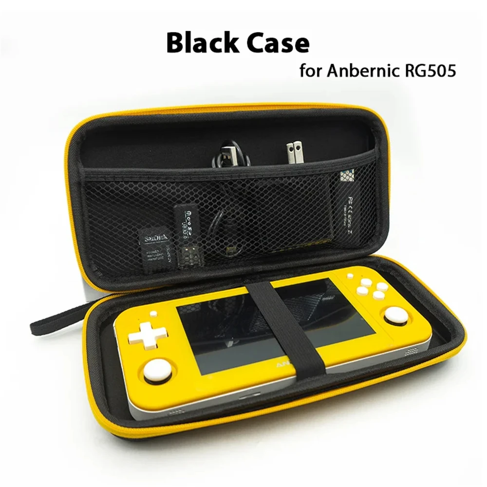 

Black Bag Of For Anbernic RG505 Handheld Game Player Mini Portable Blace Case For Retro Video Game Console Carrying Bag Durable