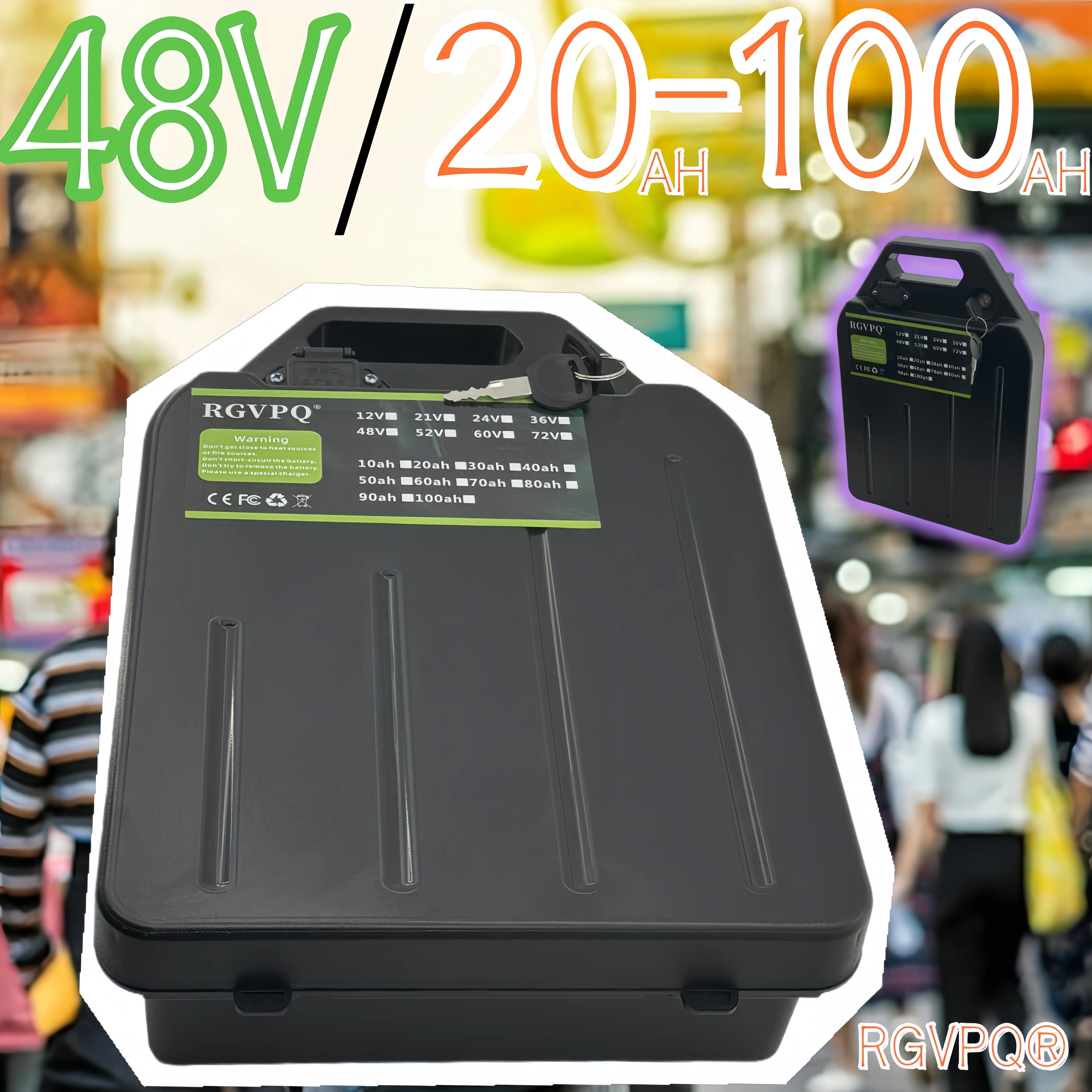 

Air transportation, 24-hour delivery, Citycoco battery 48V 20AH-100AH, built-in 40AHBMS, suitable for Harley motorcycle 3000W