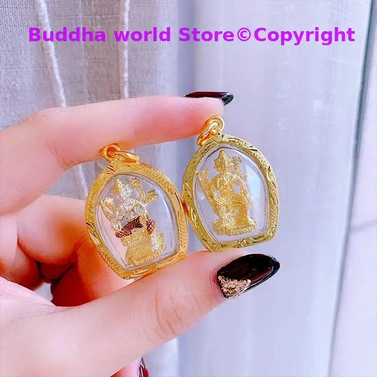 Asia Thailand four-faced Buddha figure bring fortune GOOD LUCK health safe Effective protection Buddha card Pendant Amulet