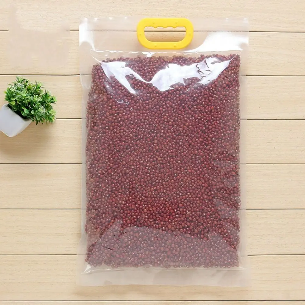 10pcs 5kg/10kg Rice Grain Packaging Bag Plastic Transparent Food Vacuum Bag Insect Proof with Handle Food Storage Sealed Bag