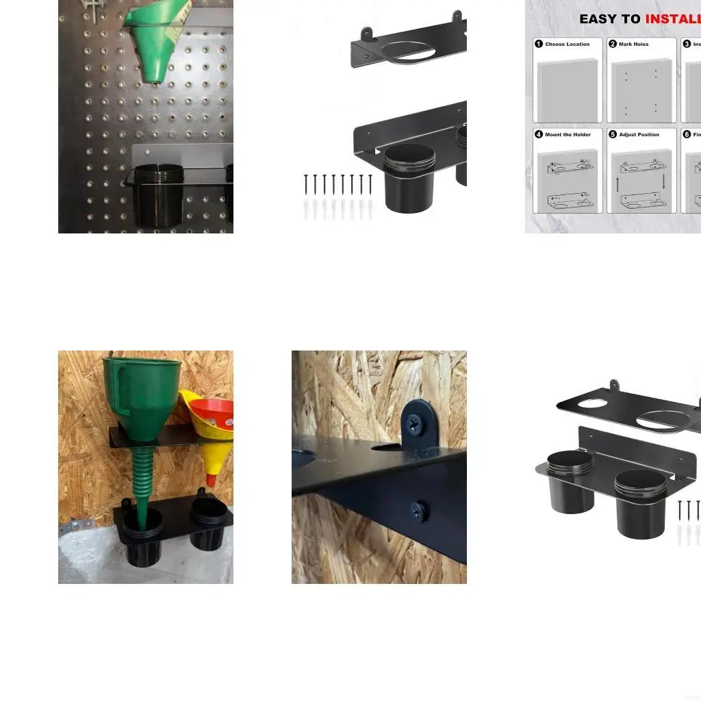 Adjustable Height Wall Mounted Funnel Stand Rack 1.7-2.9 Inch Universal for Coolant Fuels Fluid Management Workshop Use