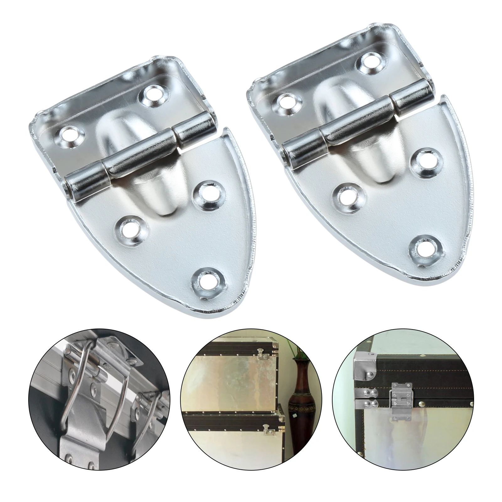 2Pcs/lot 5 Holes Decor Cabinet Metal Hinges Luggage Flight Case Folding Hinges for Wooden Jewelry Box Tool Box Suitcase 64*40mm view 3