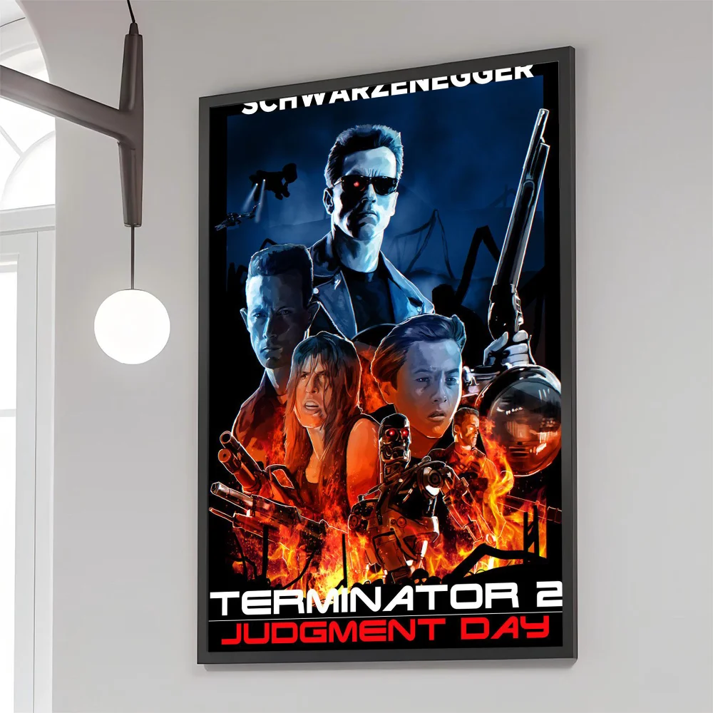 1PC Movie TERMINATOR Poster Movie Sticky Posters Retro Kraft Paper Sticker DIY Room Bar Cafe Aesthetic Art Wall Painting