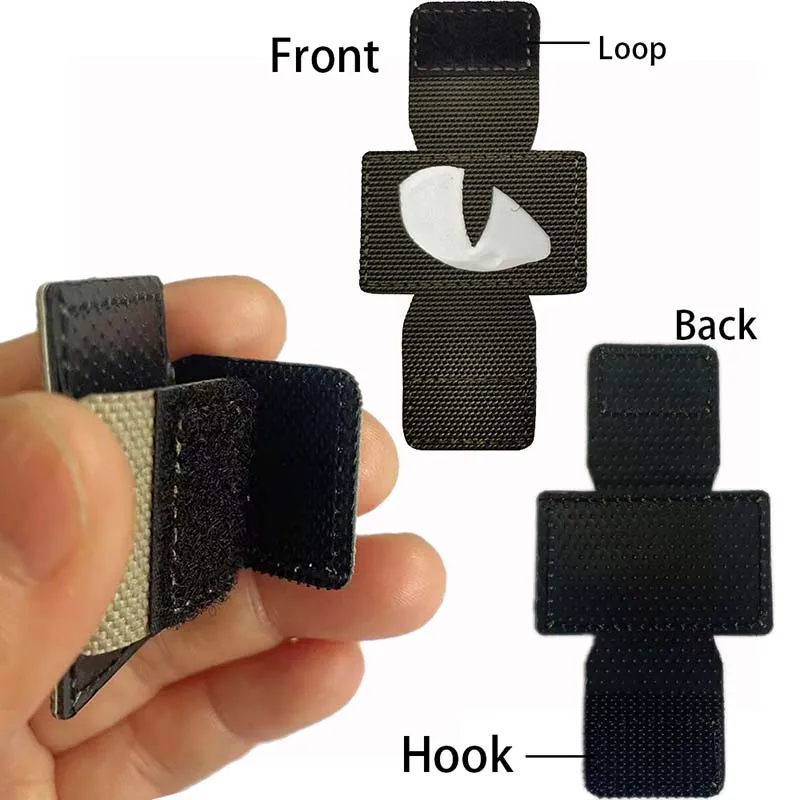 Cat Devil's Eyes Badges Clothes Sticker Glow in Dark, Combat Ranger Applique Tactical Equipment Hook and Loop Patch Glow in Dark view 3