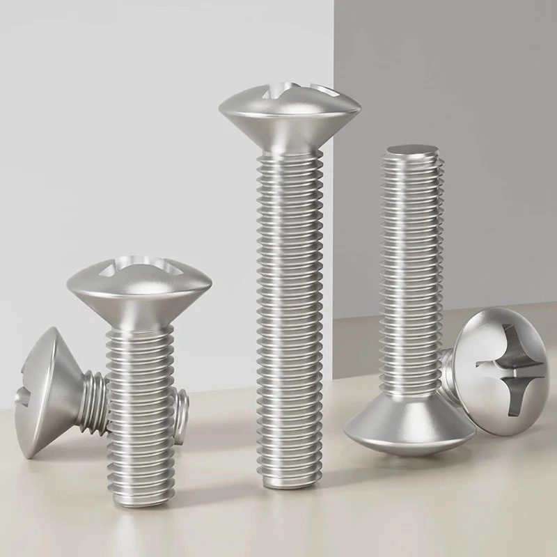 20-100Pcs 304 Stainless Steel M2 M2.5 M3 M4 M5 M6 Cross Recessed Phillips Raised Countersunk Head Half Oval Screw Bolt