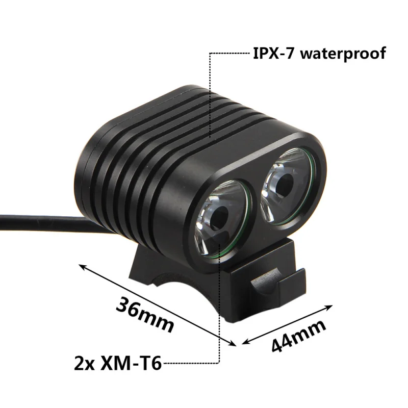 8000LM 2x L2 LED Bicycle Front Light Bike Flashlight Headlamp with Rechargeable 4 X 8650 Battery Bicycle Headlight Accessries