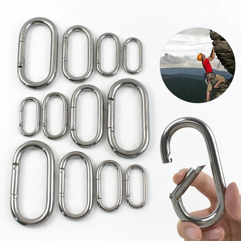 

2/5Pcs 5-10mm Stainless Steel Ring Buckle Oval Spring Snap Hook Bag Strap Connection Clasp Dog Collar Loop Keychain Accessories