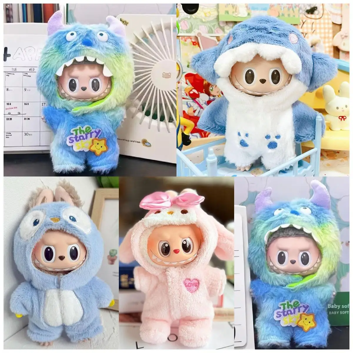 

Мини-плюшевая кукольная одежда, модный наряд для Labubu V1 V2, наряд, аксессуары для кукол, крутая красивая одежда, подарок