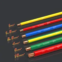 1meter Wire 15 13 18 17 11 6 AWG pure copper core 1.5 2.5 4MM hard wire BV Household Single-Core Single-Strand Flame Retardant