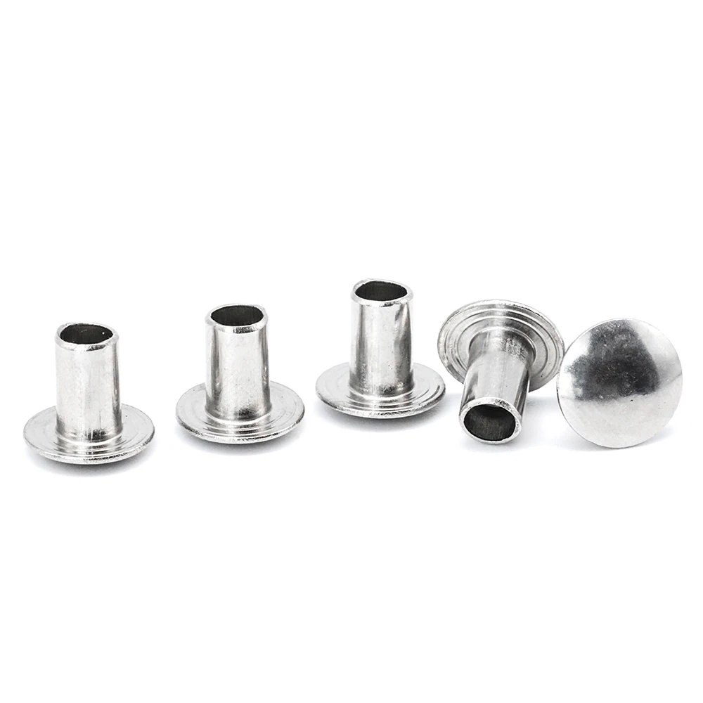 Truss Head Semi-Tubular Rivets 304 SS M1.5 M1.7 M2 M2.5 M3 M4 M5 M6 M8 Round Button Truss Head Half Semi Hollow Rivet Diameter