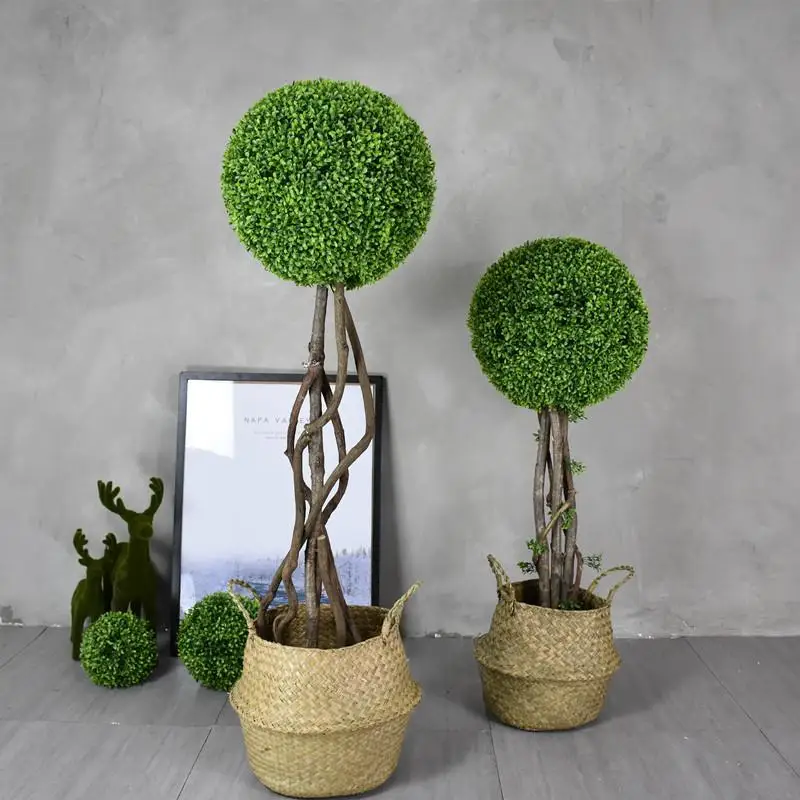 

Simulation of grass ball tree modeling boxwood decorative ball tree landing cute ornaments simple wind window