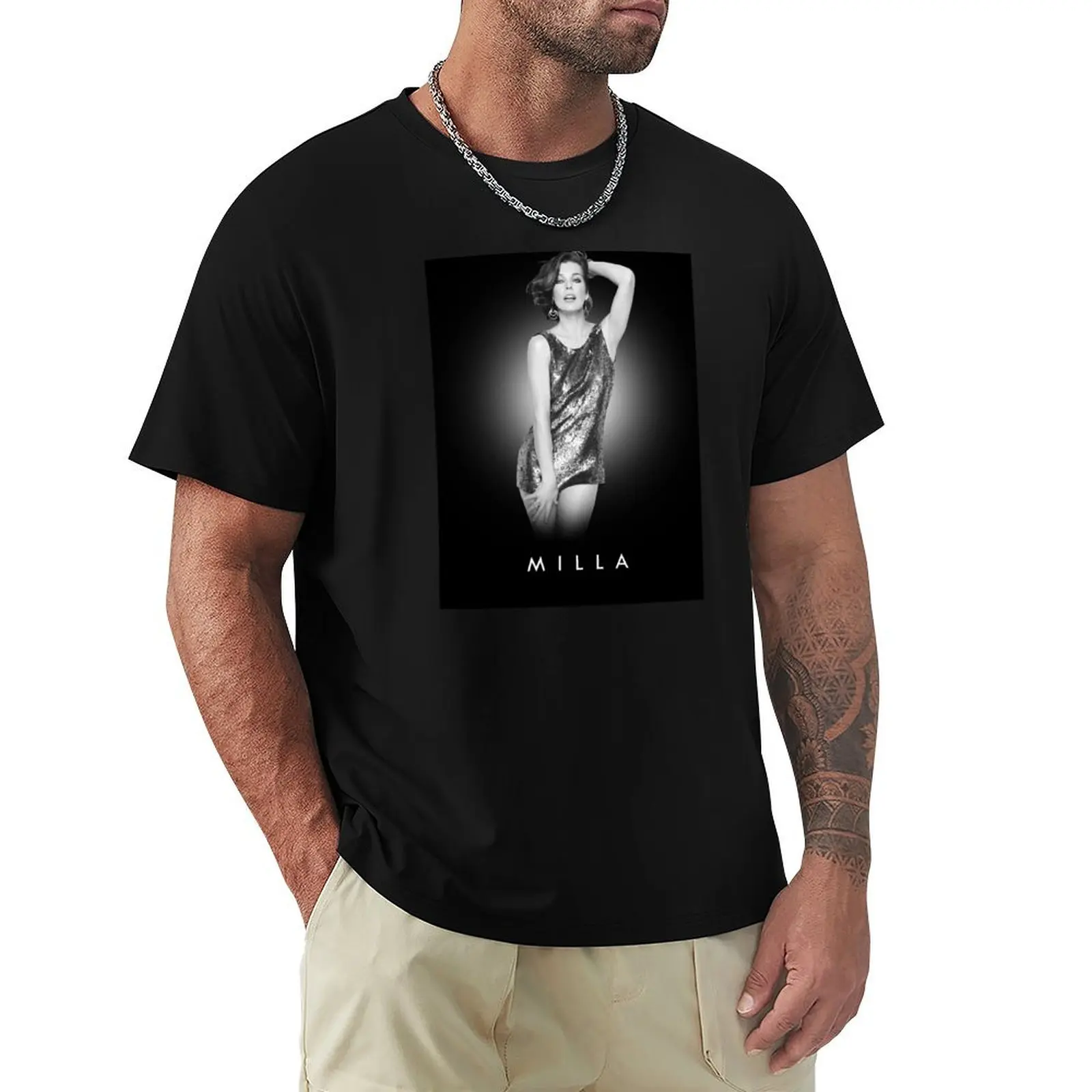 Milla Jovovich T-Shirt Athletic Quick Dry T-Shirt for Men