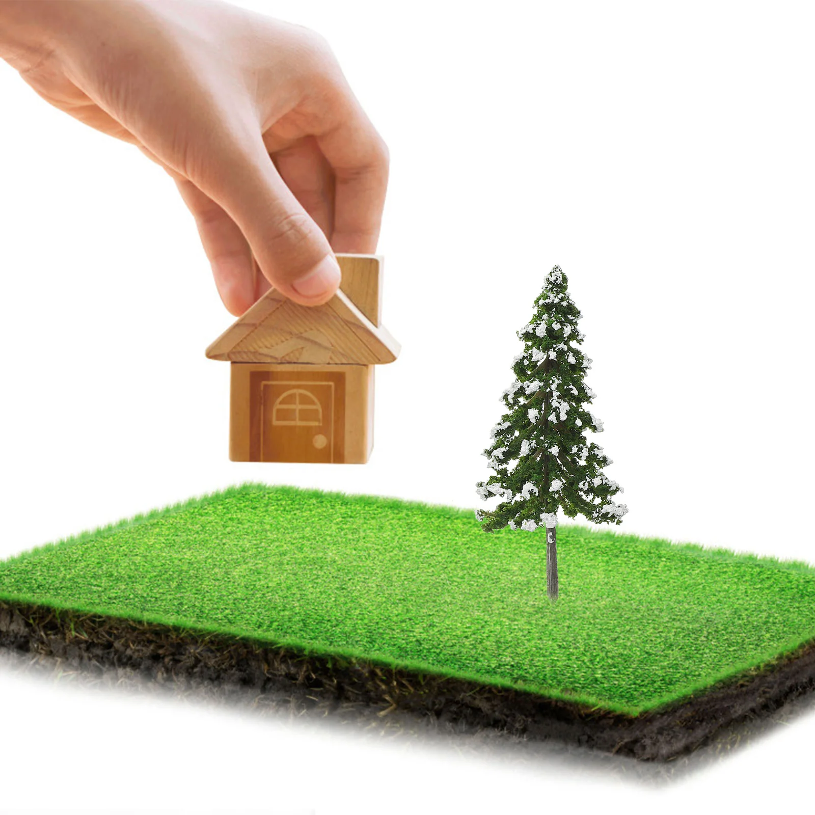 12 Pcs Mini Cedar Sand Table Model Miniature Simulation Trees Man Landscape Accessory Christmas