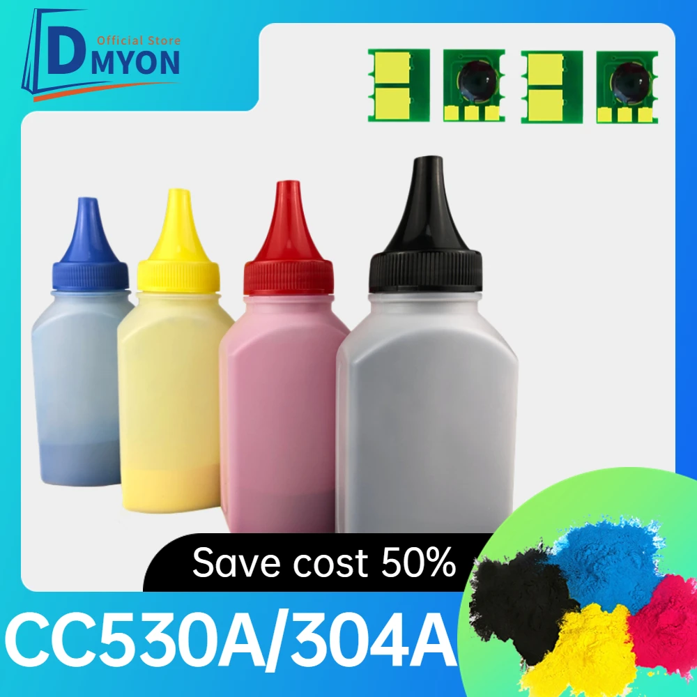 CC530A CC531A CC532A CC533A 530a Toner powder Chip 304A For HP Color laserJet CP2020 CP2025 CM2320 MFP CM2320 5sets 20pcs/lot