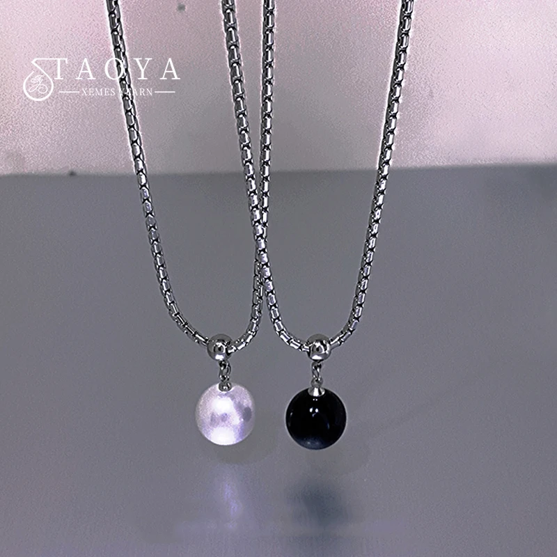 

2024 Autumn/Winter Stainless Steel Chain Pearl Pendant Necklace Goth Girls' Fashion Accessories Non Fading Jewelry For Womens