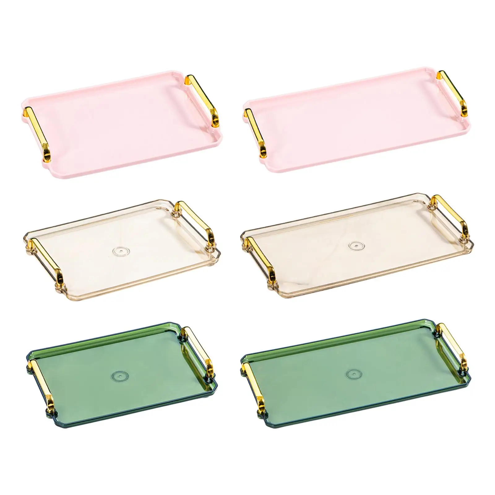 Modern Elegant Fruit Dessert Tray with Handles Kitchen Organizer Non-Slip Plates