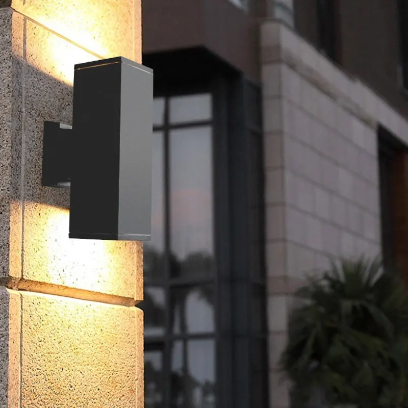Led Square Waterproof Upper And Lower Spotlights, Corridor Wall Lights, E27 Double Head Wall Lights