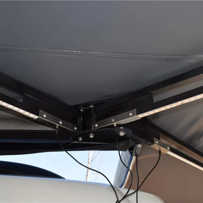 درع الطقس العلوي مقاوم للماء ومحمي من الأشعة فوق البنفسجية 270 ° مظلة خارجية مضيئة بإضاءة LED #5