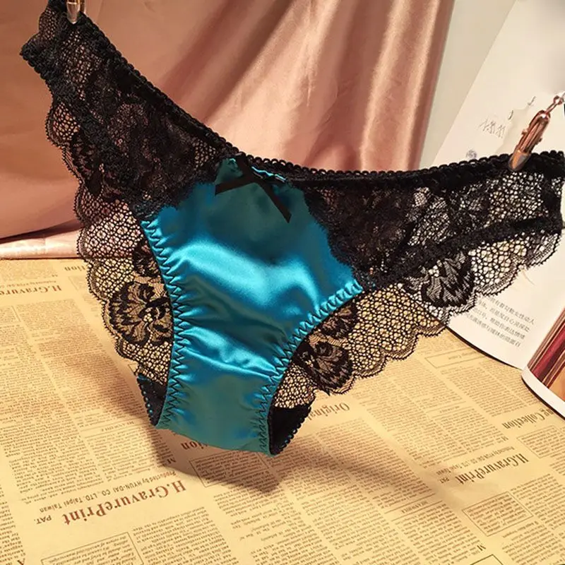 Sexy Panties Women Underwear Lace Ice Silk Design High-end Panties Seamless Low Waist Triangle Panties Thin Thong Strings New