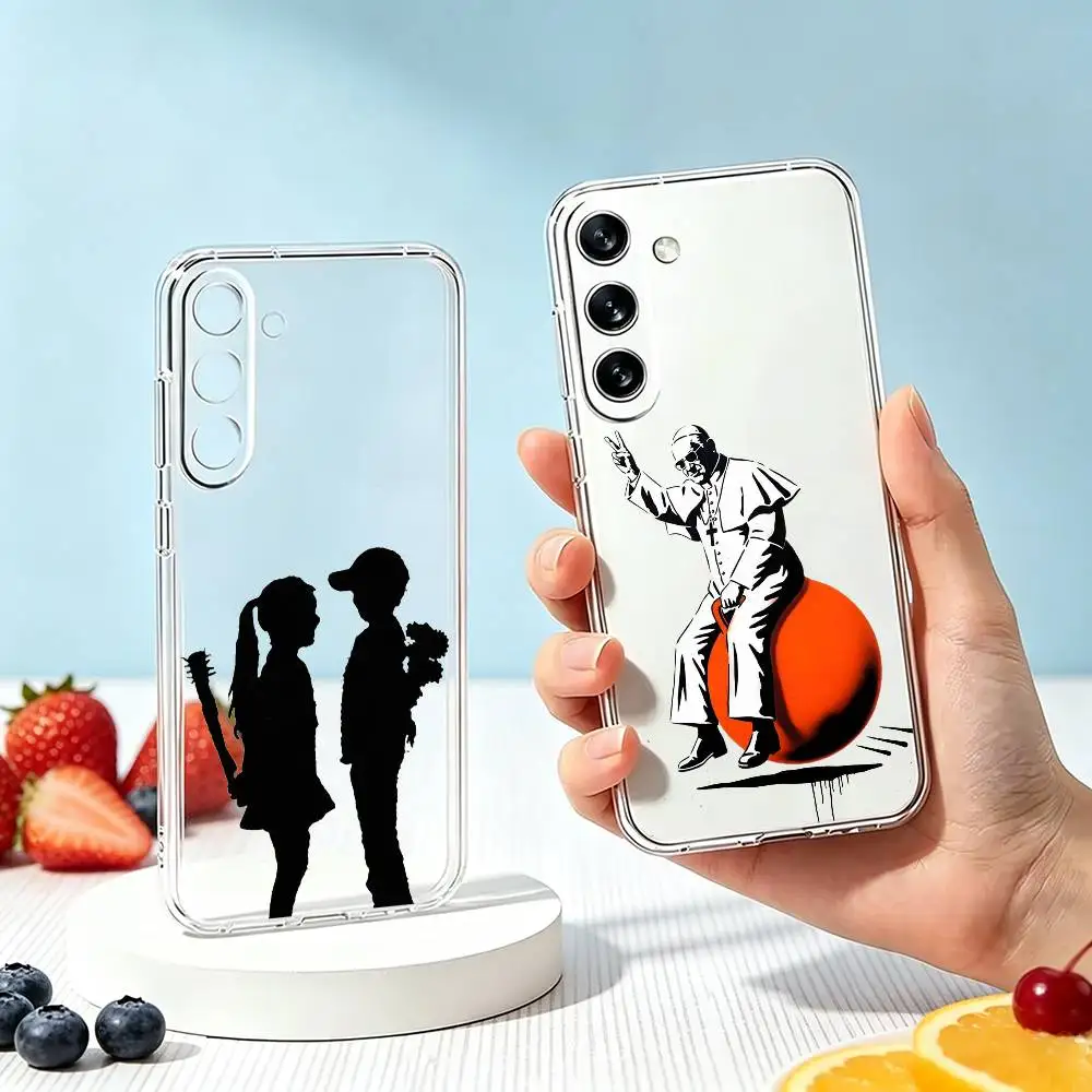 Artist  Graffiti Banksy-Y  Phone Case Transparent Silicone Soft For SamsungA10,12,20,21S,30,31,40,50,51,52,70,71
